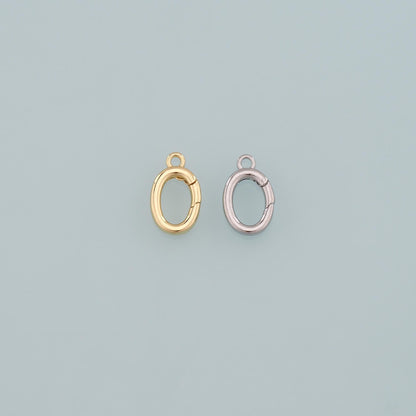 18K Gold Filled Oval Carabiner Clasp,Carabiner Lock Connector,Spring Push Gate for DIY Jewelry Finding Necklace Bracelet