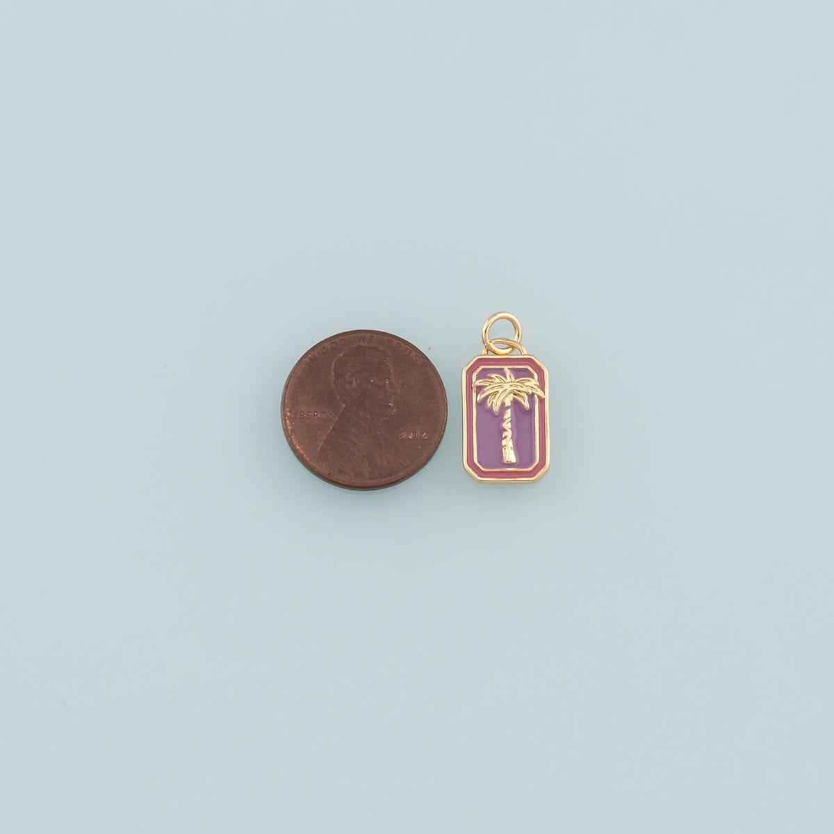 18K Gold Filled Tree Enamel Charm Pendant for Jewelry Making
