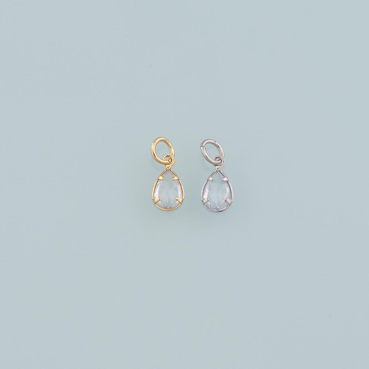 18K Gold Filled Teardrop Pendant,Dainty Teardrop Charm Bracelet Necklace for DIY Jewelry Making Supply