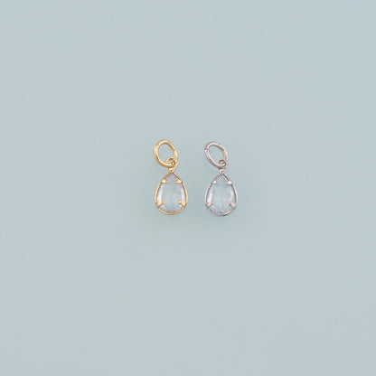 18K Gold Filled Teardrop Pendant,Dainty Teardrop Charm Bracelet Necklace for DIY Jewelry Making Supply