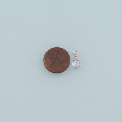 18K Gold Filled Teardrop Pendant,Dainty Teardrop Charm Bracelet Necklace for DIY Jewelry Making Supply