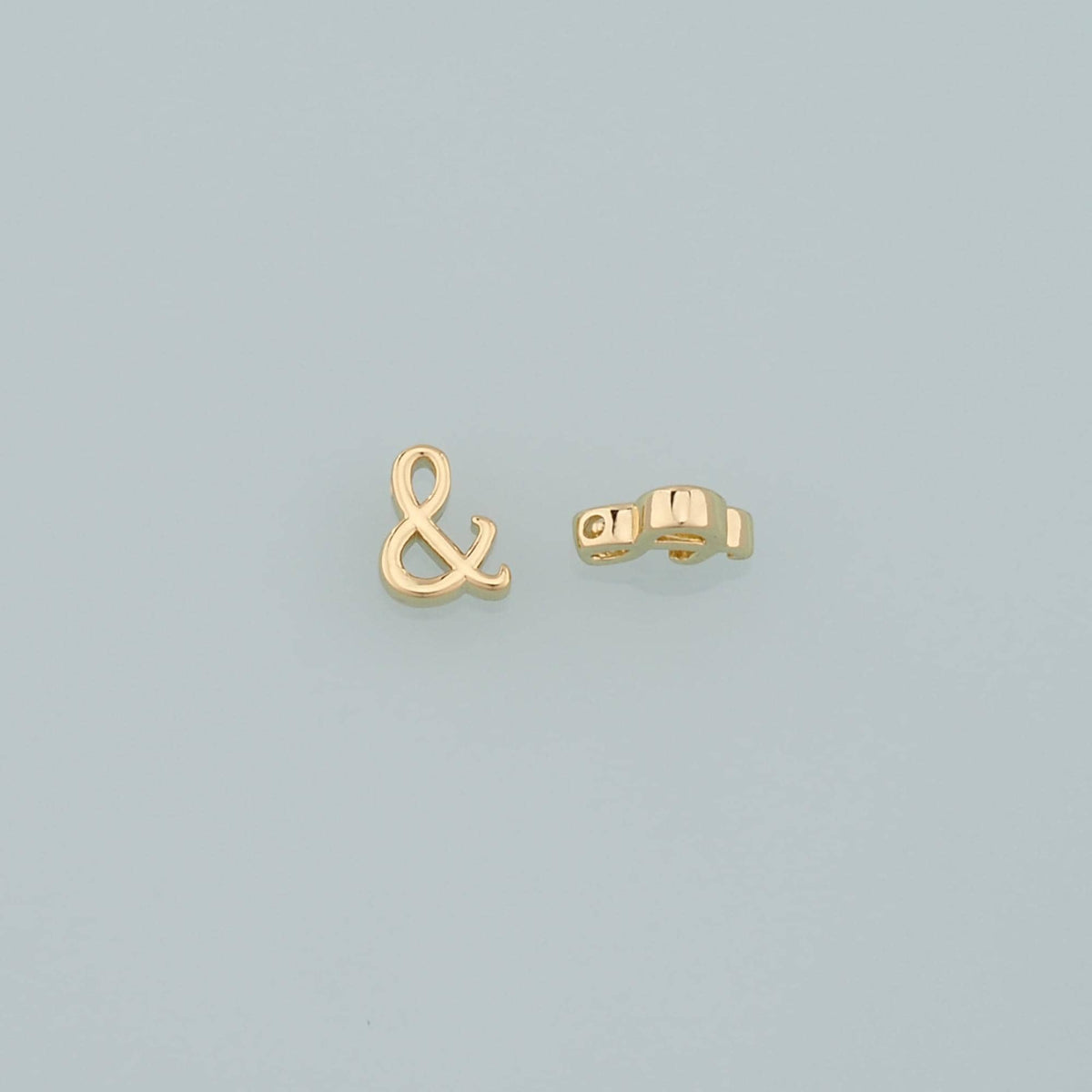 Gold Ampersand Bead,18K Gold Filled Symbol Spacer Beads Bracelet Necklace for DIY Jewelry Making Supply