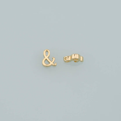 Gold Ampersand Bead,18K Gold Filled Symbol Spacer Beads Bracelet Necklace for DIY Jewelry Making Supply