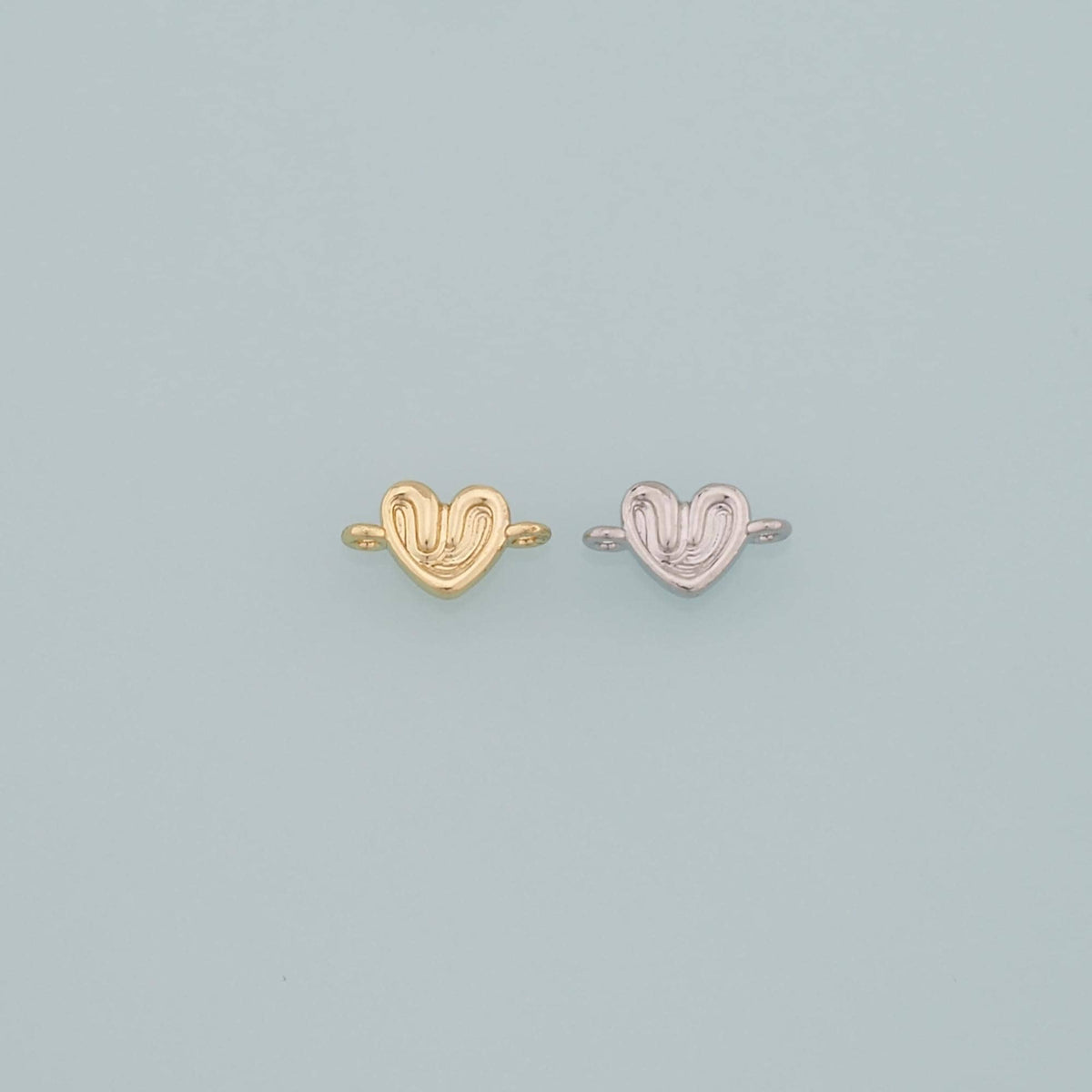 18K Gold Filled Heart Connector,Heart Charm Bracelet Necklace for DIY Jewelry Making Supply