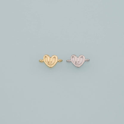 18K Gold Filled Heart Connector,Heart Charm Bracelet Necklace for DIY Jewelry Making Supply