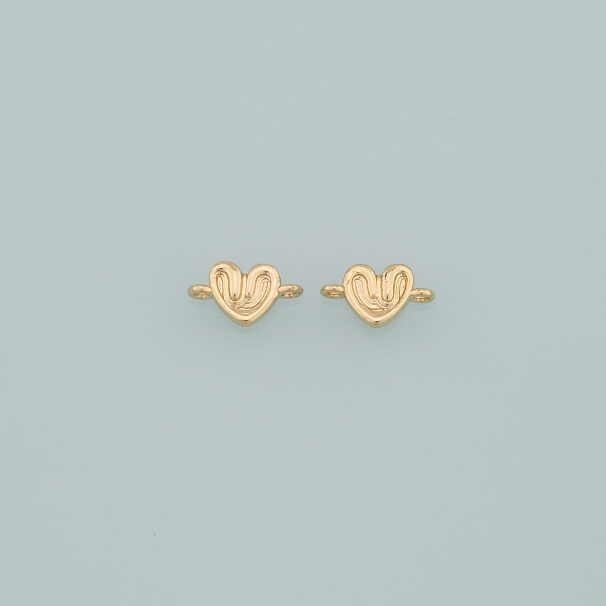 18K Gold Filled Heart Connector,Heart Charm Bracelet Necklace for DIY Jewelry Making Supply