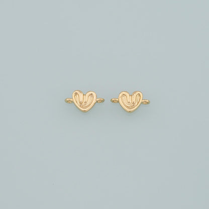 18K Gold Filled Heart Connector,Heart Charm Bracelet Necklace for DIY Jewelry Making Supply