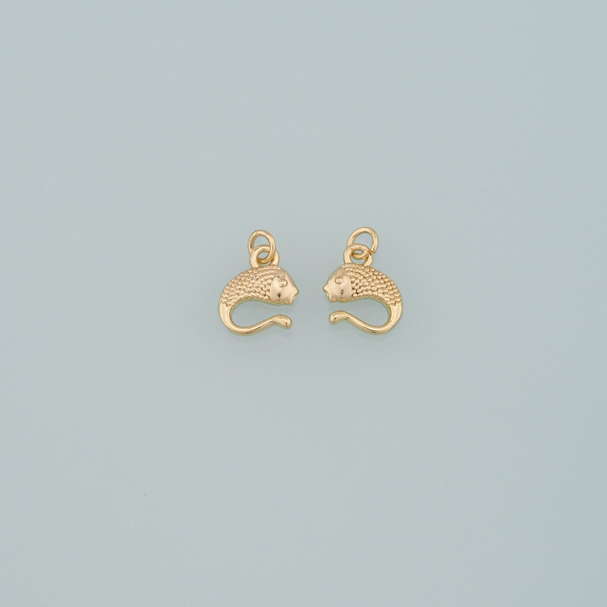 Gold Fish Charms,18K Gold Filled Fish Pendant,Dainty Fish Charm Bracelet Necklace for DIY Jewelry Making Supply