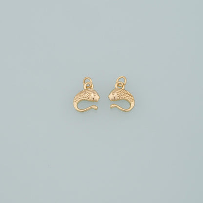 Gold Fish Charms,18K Gold Filled Fish Pendant,Dainty Fish Charm Bracelet Necklace for DIY Jewelry Making Supply