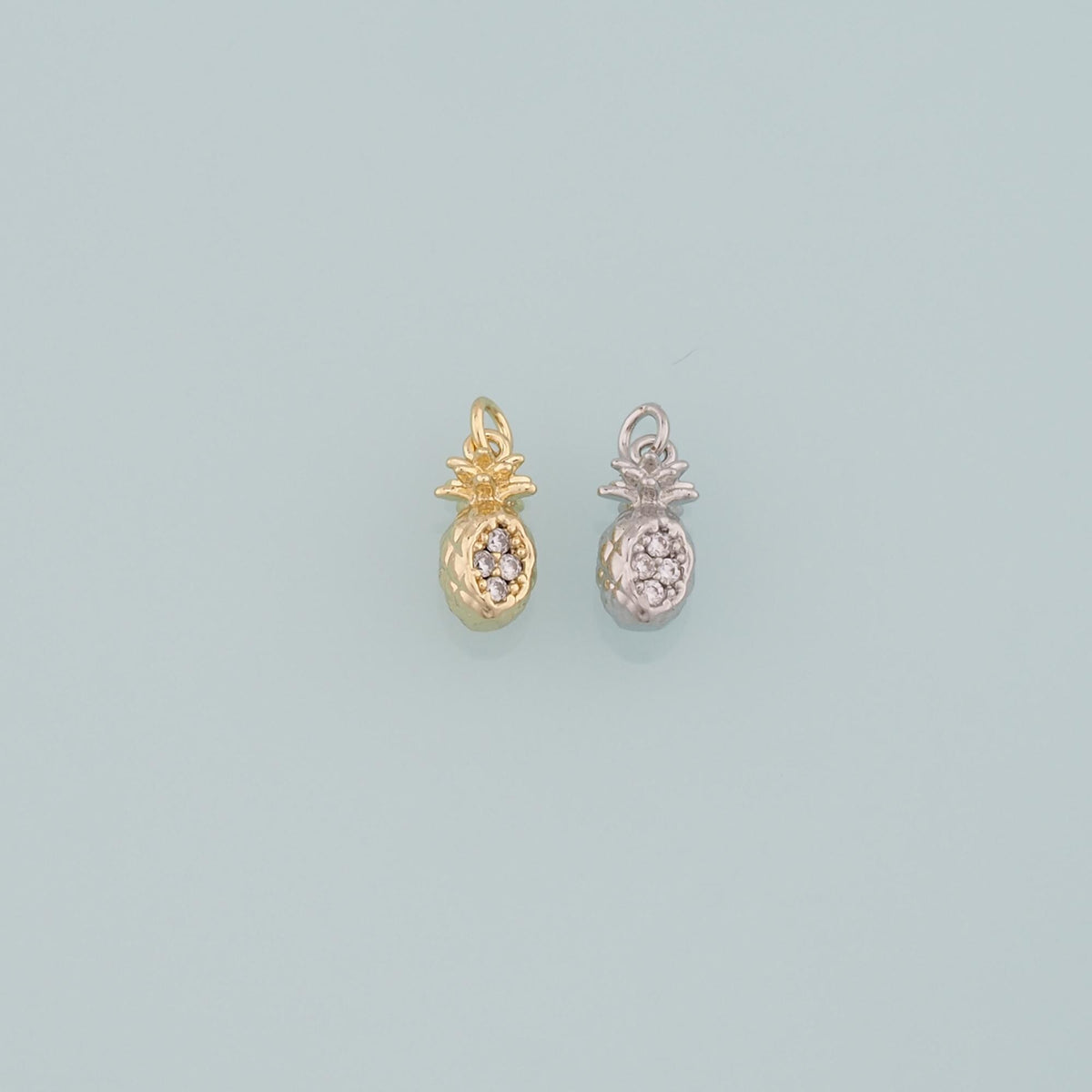 18K Gold Filled Apple CZ Charm Pendant for Jewelry Making