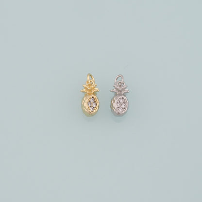 18K Gold Filled Apple CZ Charm Pendant for Jewelry Making