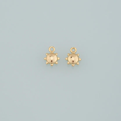 18K Gold Filled Sun Charm Pendant for Jewelry Making