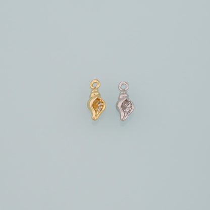 Gold Conch Charms,18K Gold Filled Conch Pendant,CZ Micro Pave Conch Shell Charm Bracelet Necklace for DIY Jewelry Making Supp