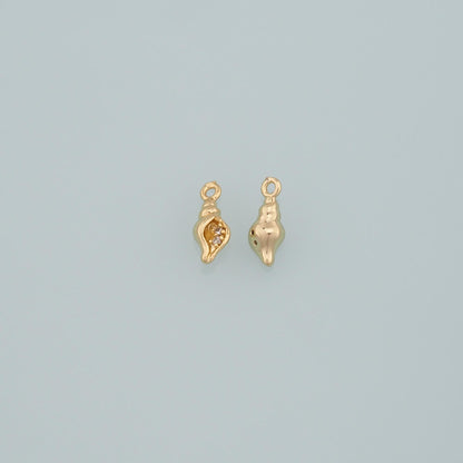 Gold Conch Charms,18K Gold Filled Conch Pendant,CZ Micro Pave Conch Shell Charm Bracelet Necklace for DIY Jewelry Making Supp