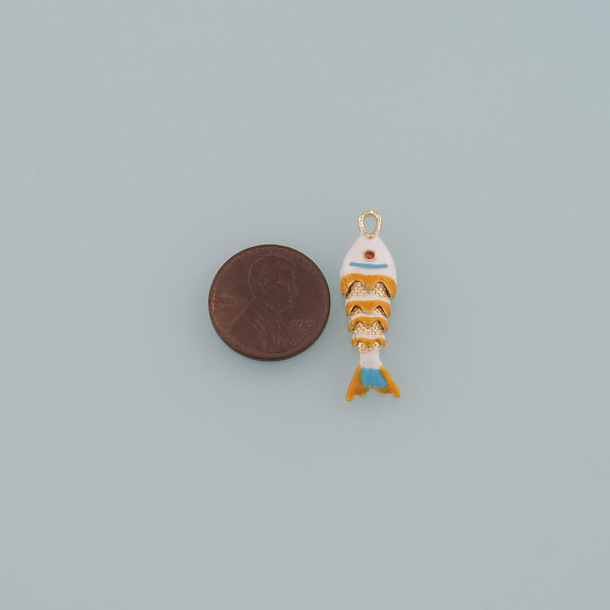 18K Gold Filled Fish Enamel Charm Pendant for Jewelry Making