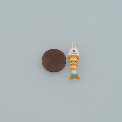 18K Gold Filled Fish Enamel Charm Pendant for Jewelry Making