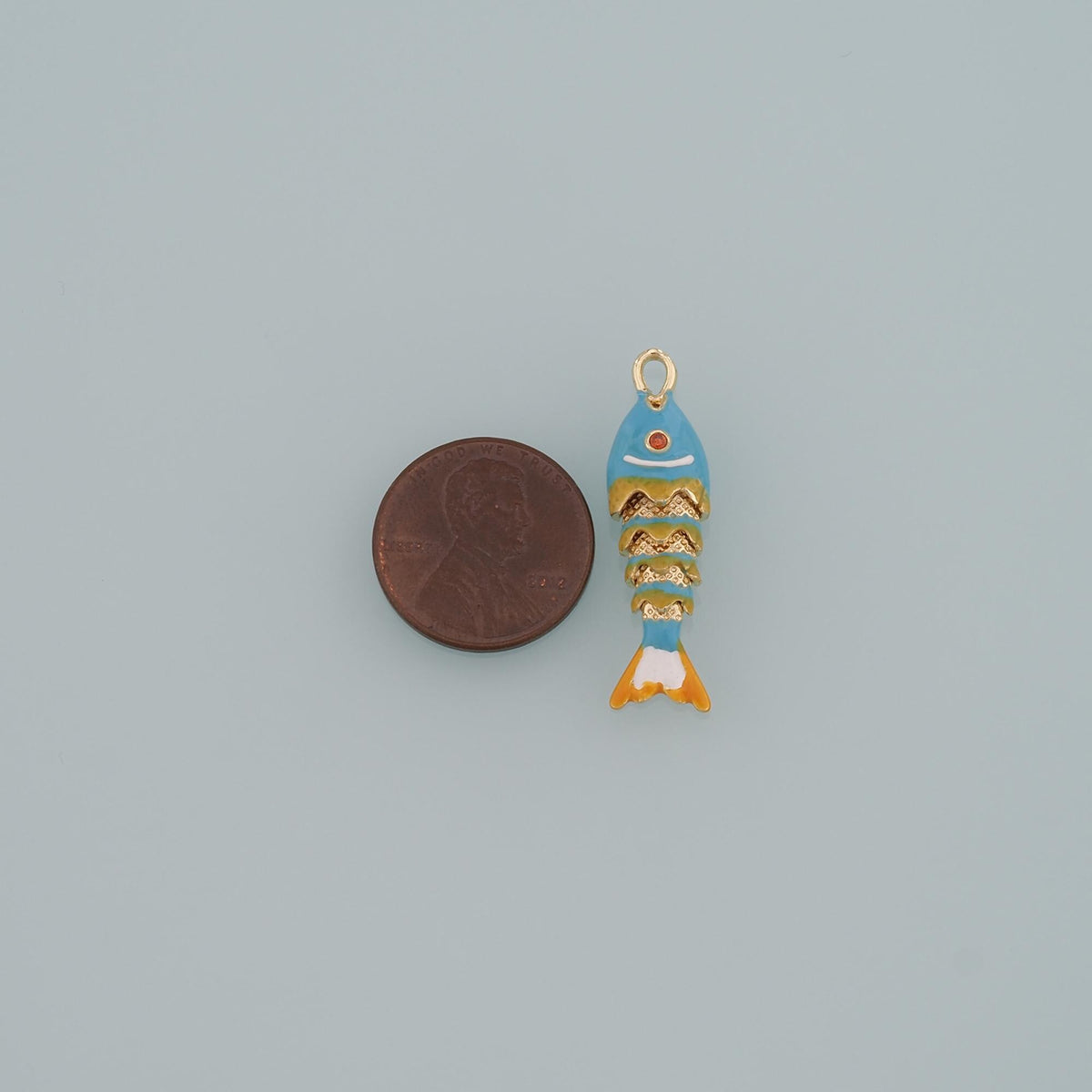 18K Gold Filled Fish Enamel Charm Pendant for Jewelry Making