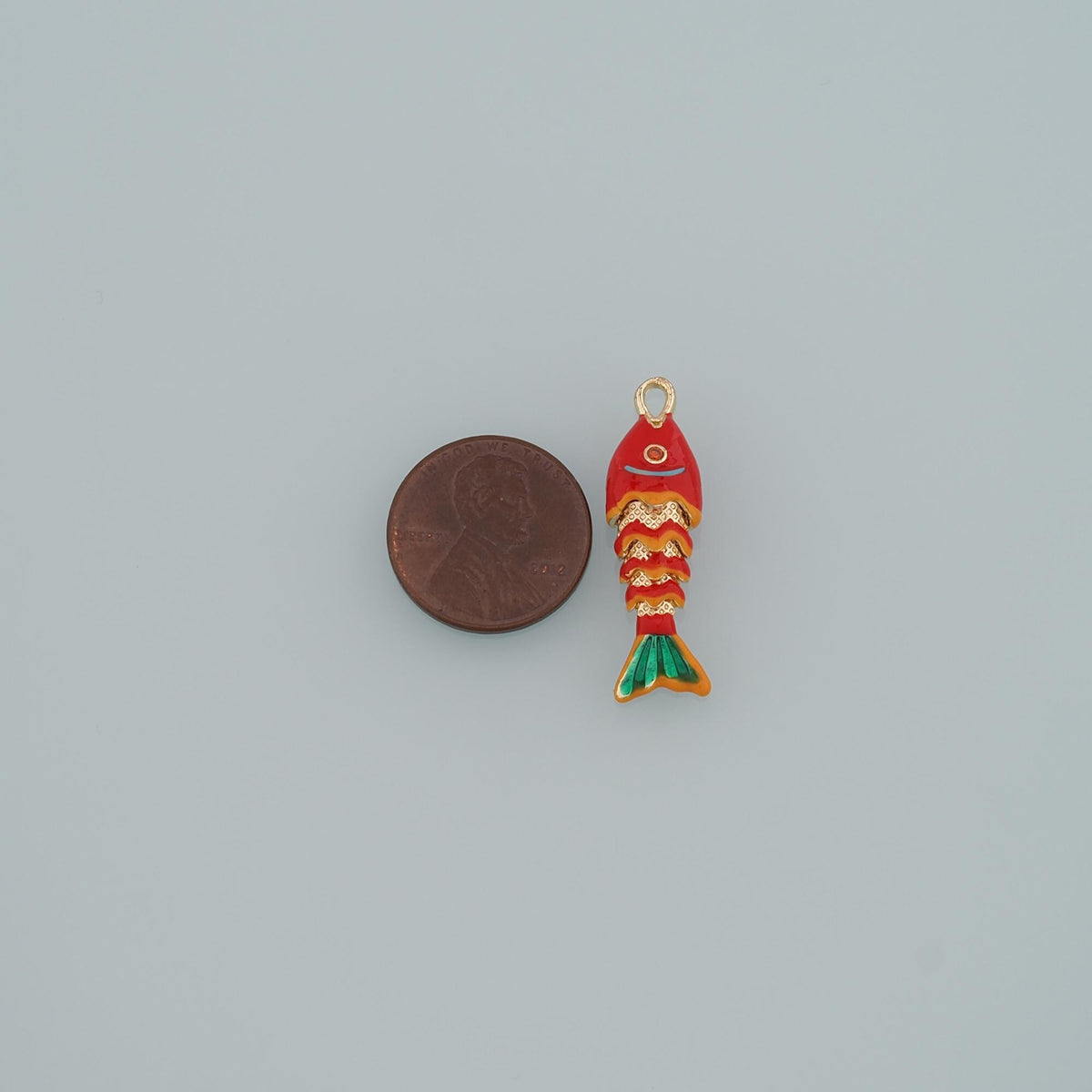 18K Gold Filled Fish Enamel Charm Pendant for Jewelry Making
