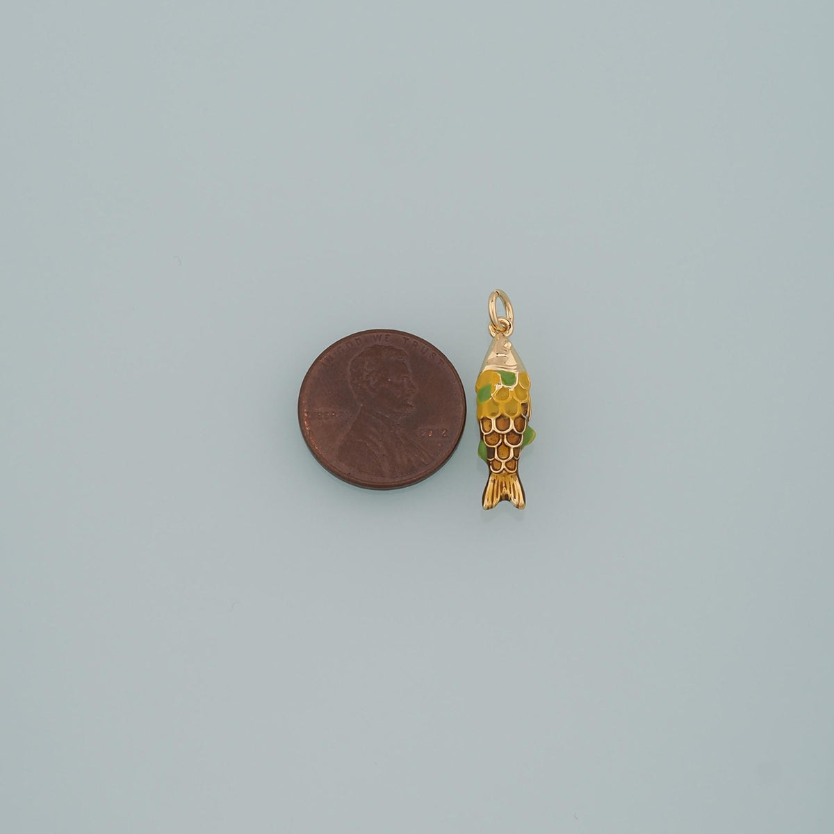 Gold Fish Charms,18K Gold Filled Enamel Fish Pendant,Cute Fish Charm Bracelet Necklace for DIY Jewelry Making Supply