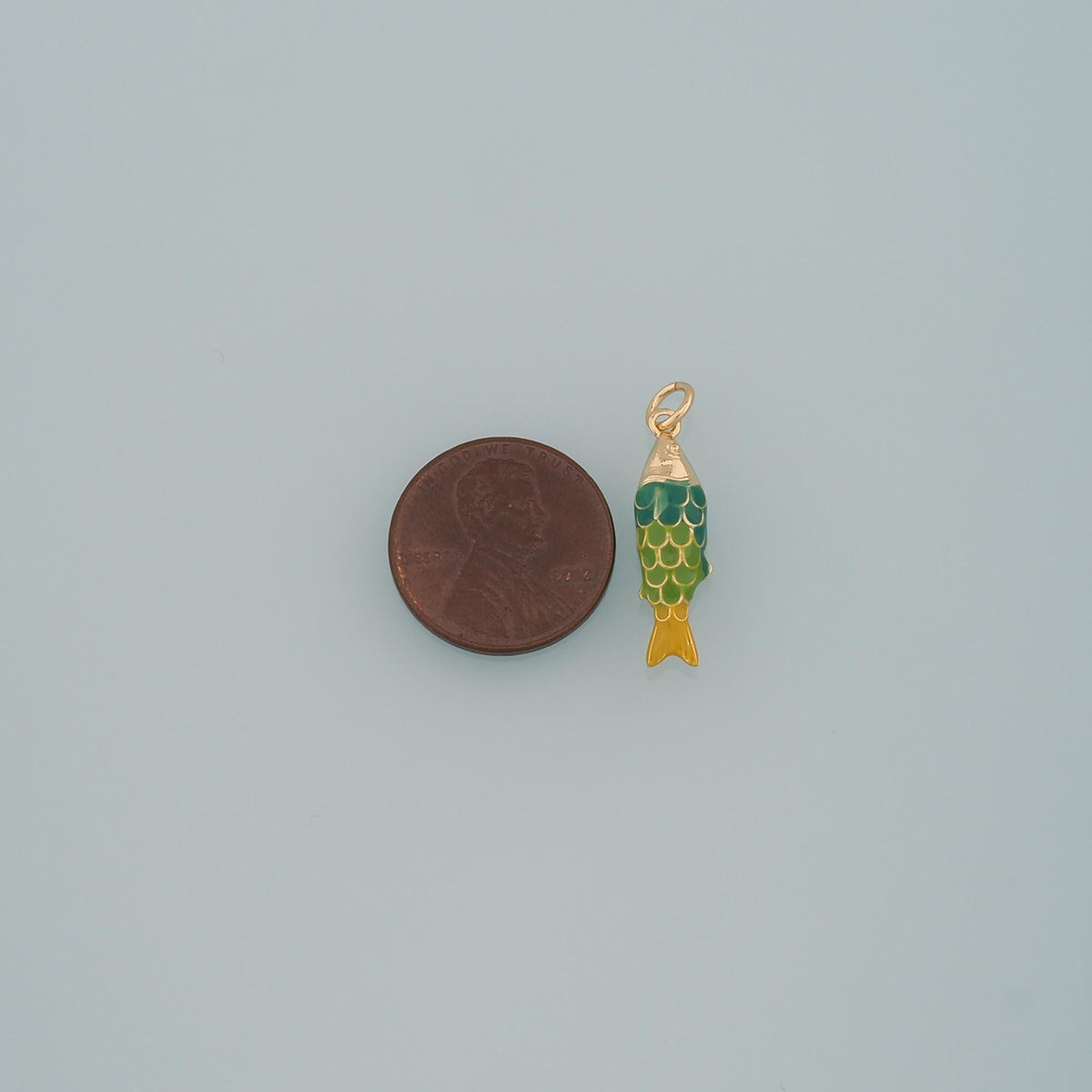 Gold Fish Charms,18K Gold Filled Enamel Fish Pendant,Cute Fish Charm Bracelet Necklace for DIY Jewelry Making Supply
