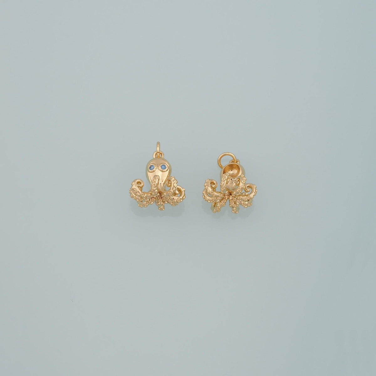 Gold Sea Life Charms,18K Gold Filled Octopus Pendant,Octopus Charm Bracelet Necklace for DIY Jewelry Making Supply