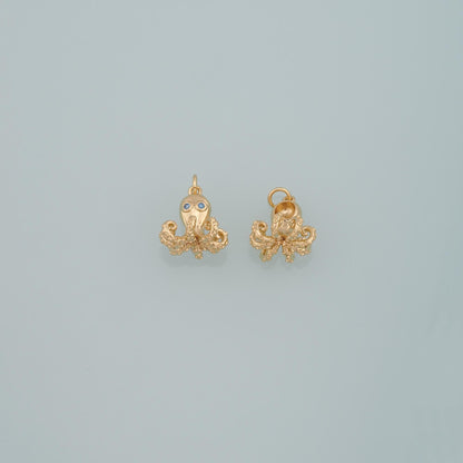 Gold Sea Life Charms,18K Gold Filled Octopus Pendant,Octopus Charm Bracelet Necklace for DIY Jewelry Making Supply