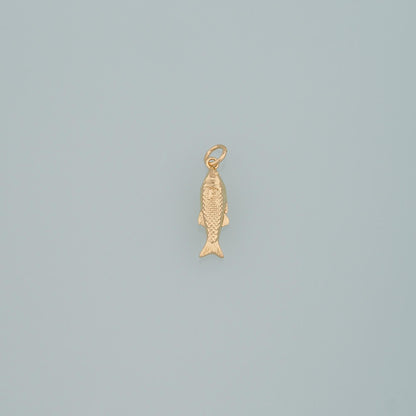 18K Gold Filled Fish Charm Pendant for Jewelry Making