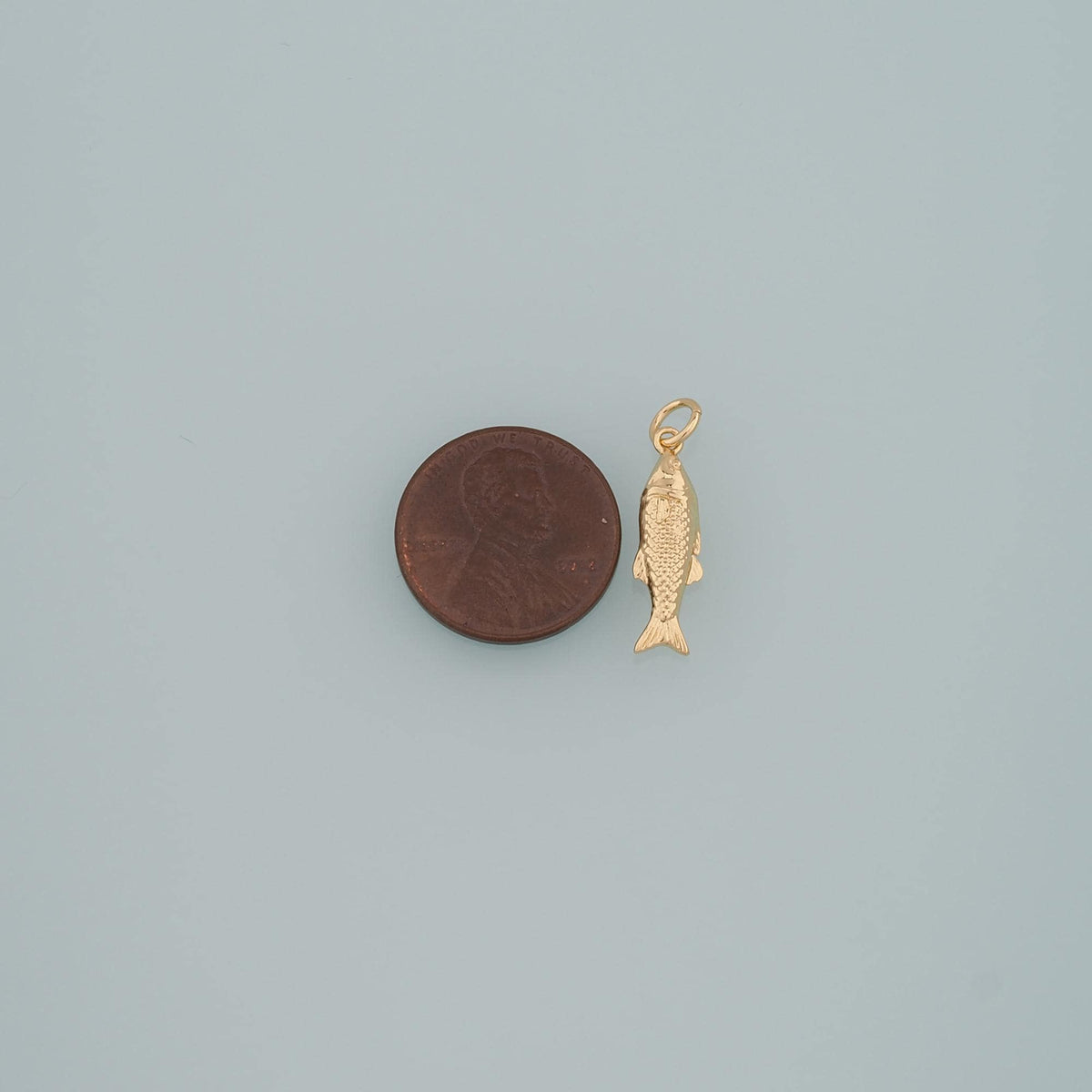 18K Gold Filled Fish Charm Pendant for Jewelry Making