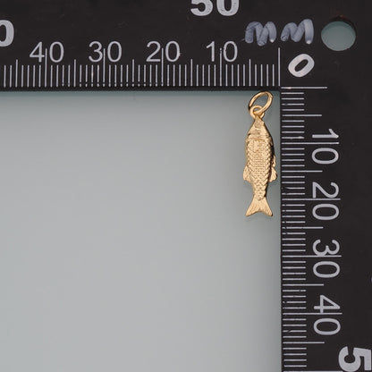 18K Gold Filled Fish Charm Pendant for Jewelry Making