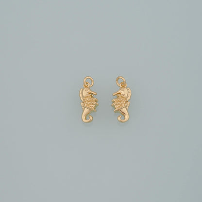 18K Gold Filled Seahorse Pendant,Seahorse Charm Bracelet Necklace for DIY Jewelry Making Supply