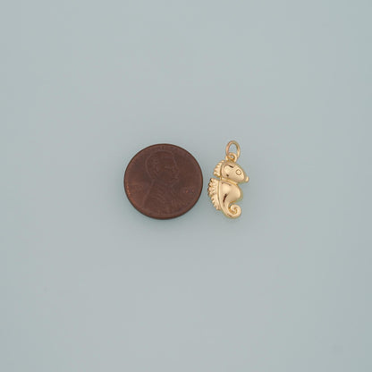 18K Gold Filled Seahorse Pendant,Seahorse Charm Bracelet Necklace for DIY Jewelry Making Supply