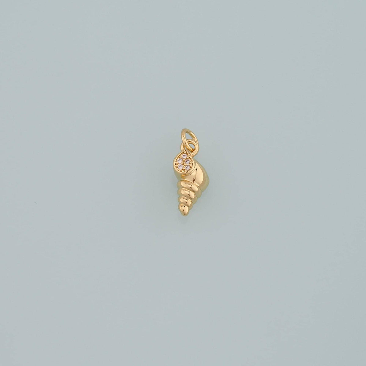 Gold Shell Charms,18K Gold Filled Conch Pendant,CZ Micro Pave Conch Shell Charm Bracelet Necklace for DIY Jewelry Making Supp
