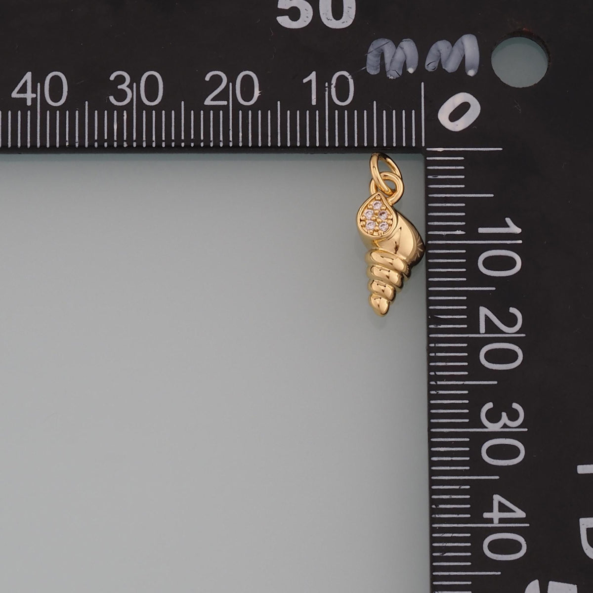 18K Gold Filled Shell CZ Charm Pendant for Jewelry Making