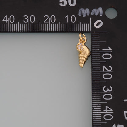 Gold Shell Charms,18K Gold Filled Conch Pendant,CZ Micro Pave Conch Shell Charm Bracelet Necklace for DIY Jewelry Making Supp