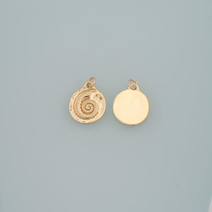 Gold Shell Charms,18K Gold Filled Conch Pendant,Conch Shell Charm Bracelet Necklace for DIY Jewelry Making Supply