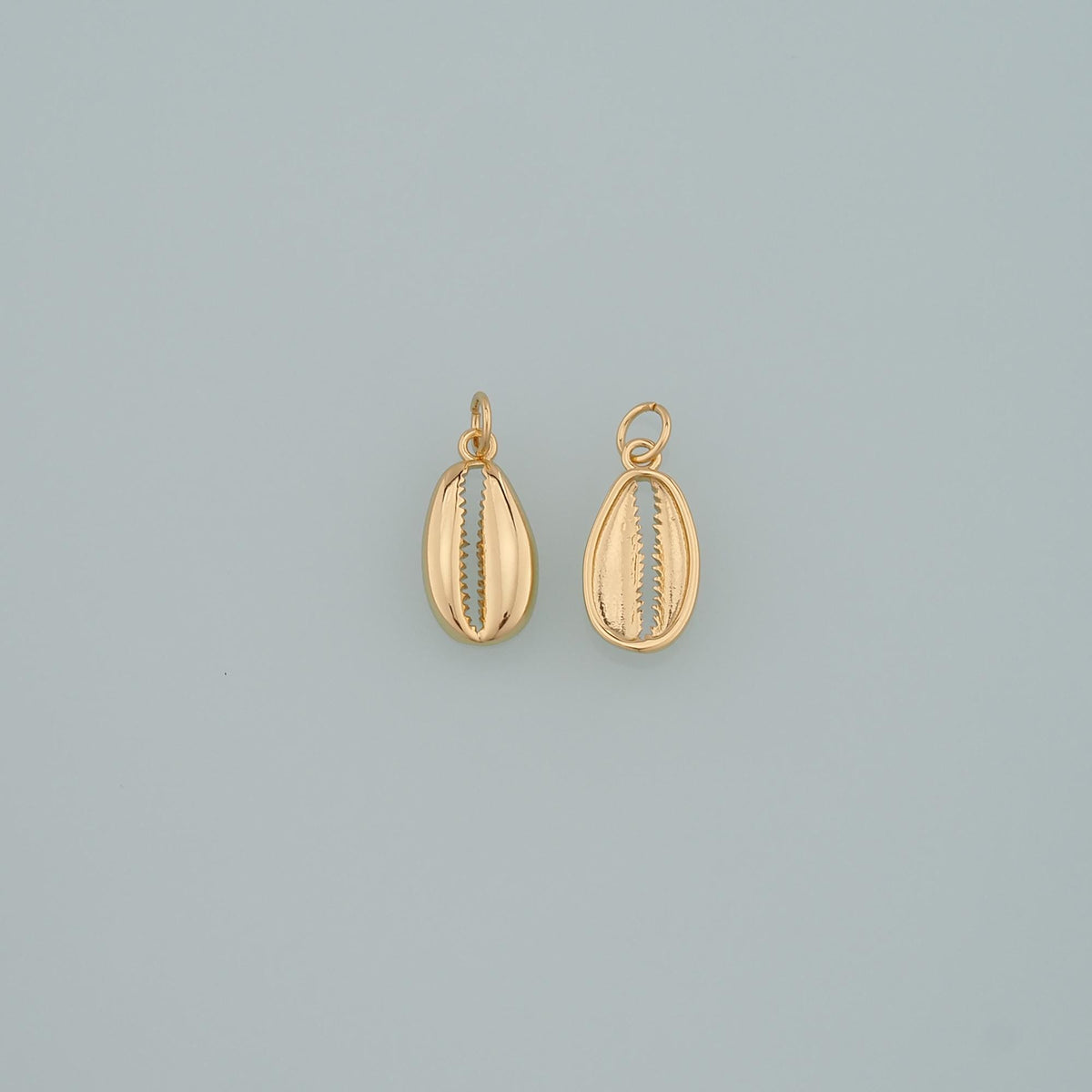 Gold Ocean Charms,18K Gold Filled Cowrie Shell Pendant,Conch Shell Charm Bracelet Necklace for DIY Jewelry Making Supply