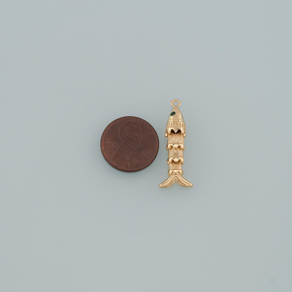 Gold Reticulated Fish Charms,18K Gold Filled Fish Pendant,Ocean Charm Bracelet Necklace for DIY Jewelry Making Supply