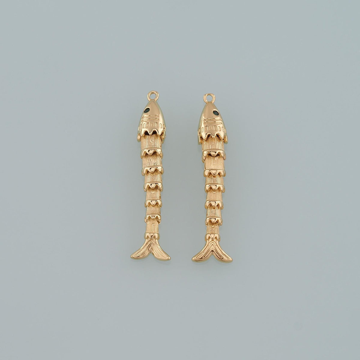 Gold Reticulated Fish Charms,18K Gold Filled Fish Pendant,Ocean Charm Bracelet Necklace for DIY Jewelry Making Supply