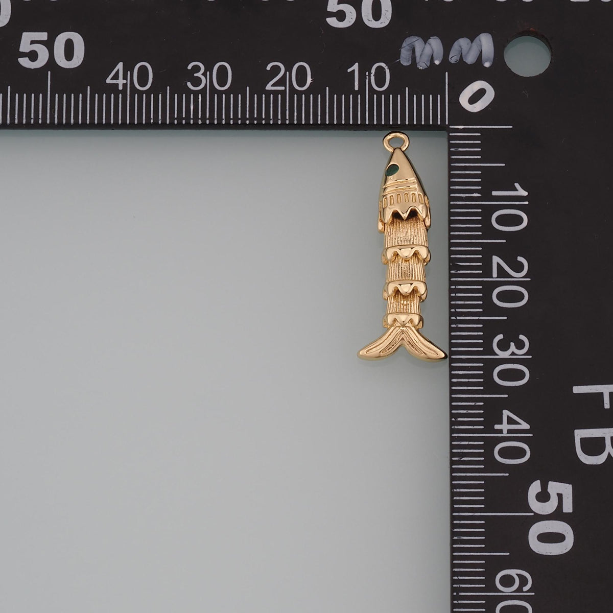 Gold Reticulated Fish Charms,18K Gold Filled Fish Pendant,Ocean Charm Bracelet Necklace for DIY Jewelry Making Supply