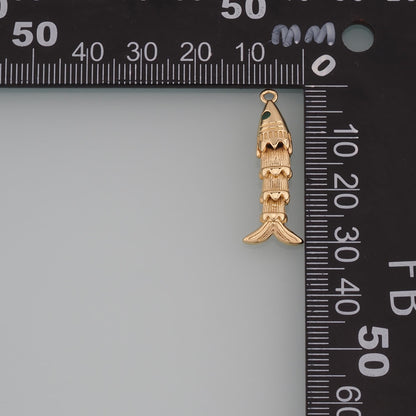 Gold Reticulated Fish Charms,18K Gold Filled Fish Pendant,Ocean Charm Bracelet Necklace for DIY Jewelry Making Supply