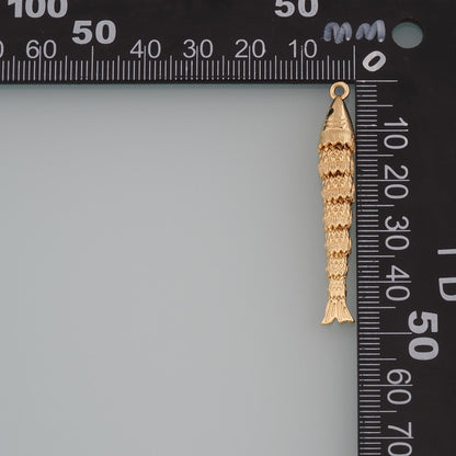 Gold Reticulated Fish Charms,18K Gold Filled Fish Pendant,Ocean Charm Bracelet Necklace for DIY Jewelry Making Supply