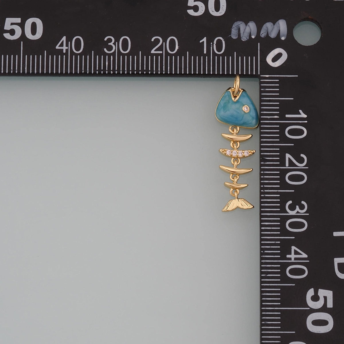 Gold Fish Charms,18K Gold Filled Fish Pendant,Enamel Reticulated Fish Bones Charm Bracelet Necklace for DIY Jewelry Making Su
