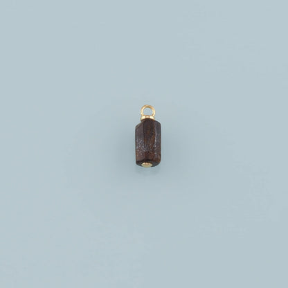 18K Gold Filled Cylinder Pendant,Natural Stone Charm Bracelet Necklace for DIY Jewelry Making Supply
