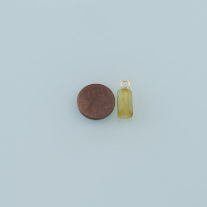 18K Gold Filled Cylinder Pendant,Natural Stone Charm Bracelet Necklace for DIY Jewelry Making Supply