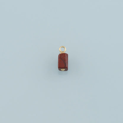 18K Gold Filled Cylinder Pendant,Natural Stone Charm Bracelet Necklace for DIY Jewelry Making Supply