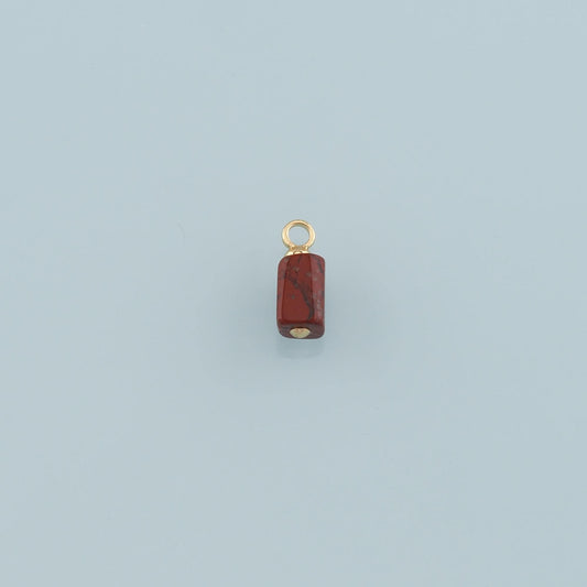 18K Gold Filled Cylinder Pendant,Natural Stone Charm Bracelet Necklace for DIY Jewelry Making Supply