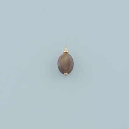 18K Gold Filled Oval Pendant,Natural Stone Charm Bracelet Necklace for DIY Jewelry Making Supply