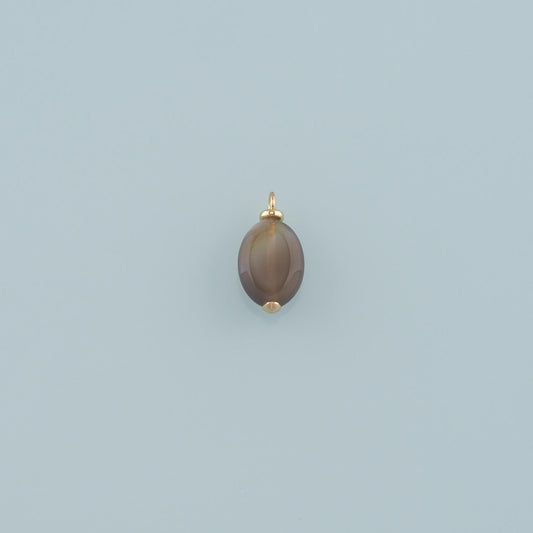18K Gold Filled Oval Pendant,Natural Stone Charm Bracelet Necklace for DIY Jewelry Making Supply