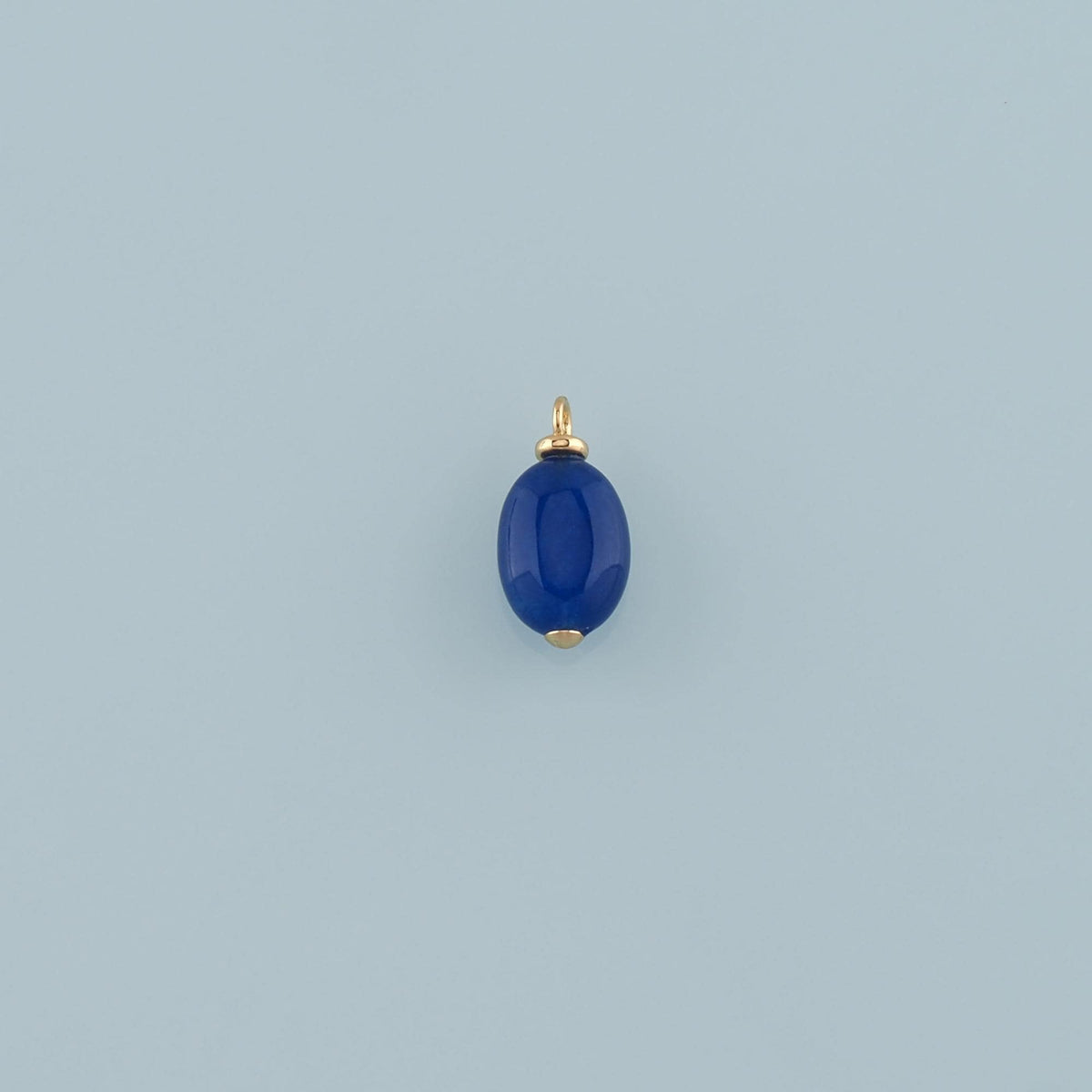 18K Gold Filled Oval Pendant,Natural Stone Charm Bracelet Necklace for DIY Jewelry Making Supply