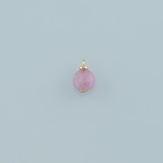18K Gold Filled Round Pendant,Natural Stone Charm Bracelet Necklace for DIY Jewelry Making Supply